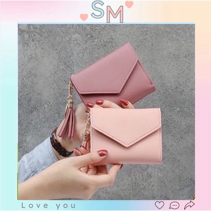 Ví nữ mini cao cấp ngắn cute nhỏ gọn bỏ túi thời trang giá rẻ phụ kiện thời trang SM STORE VN04