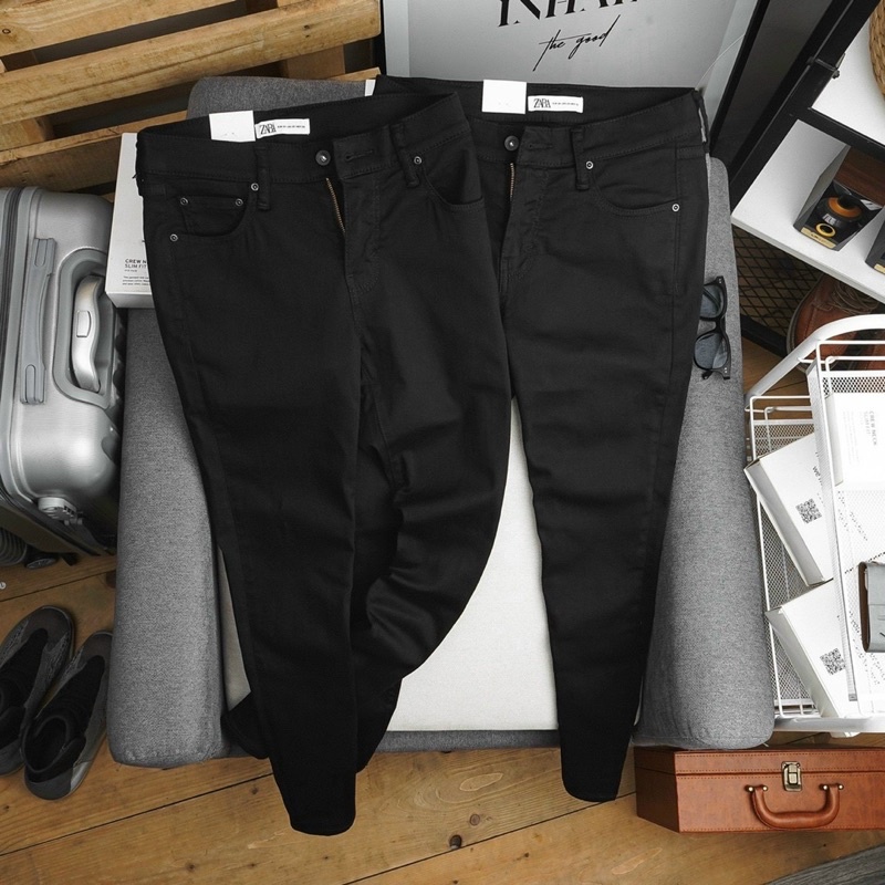 Quần jean nam đen dài  quần bò nam ống ôm cao cấp hàng mới về  vnxk thời trang quần rin  haian jeans