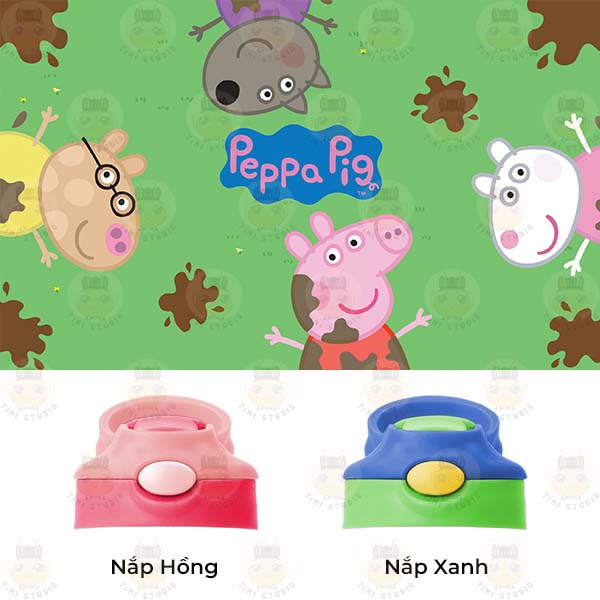 Bình Uống Nước Giữ Nhiệt Cho Bé Có Ống Hút Hình Peppa Pig - Tỉ Mỉ Studio - Mã 1507KT05