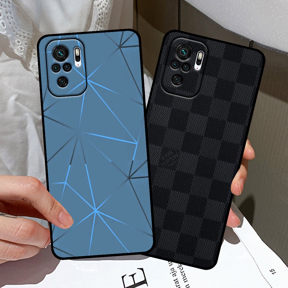 Ốp Xiaomi Redmi Note 10 4G / 5G / Note 10s /  Note 10 Pro in hình thương hiệu LV, họa tiết xanh bạc siêu đẹp