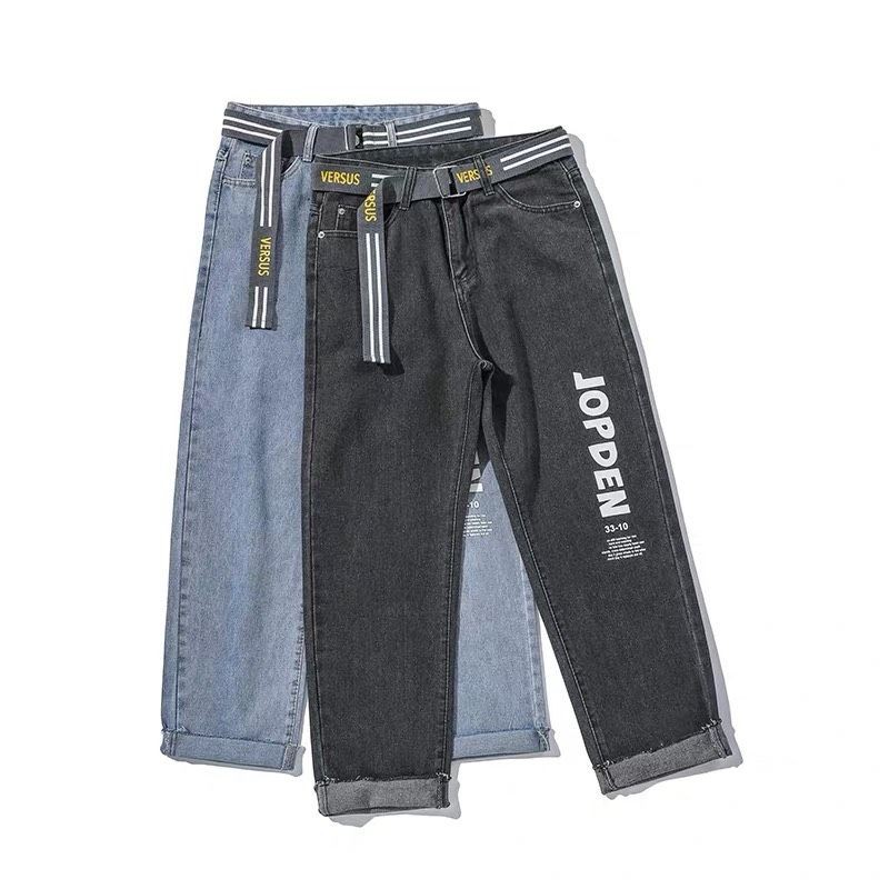 Baggy jean in chữ 2 màu siêu đẹp nam nữ