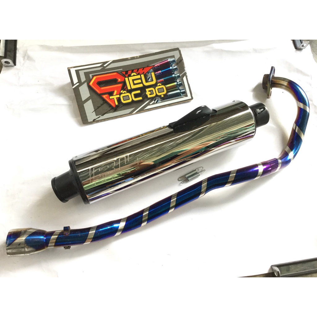 Pô Tăng CBR ĐẦU ĐEN FULL CỔ TITAN KHÔNG BẦU GẮN CHO EXCITER 135, EXCITER 150, WINER, SONIC