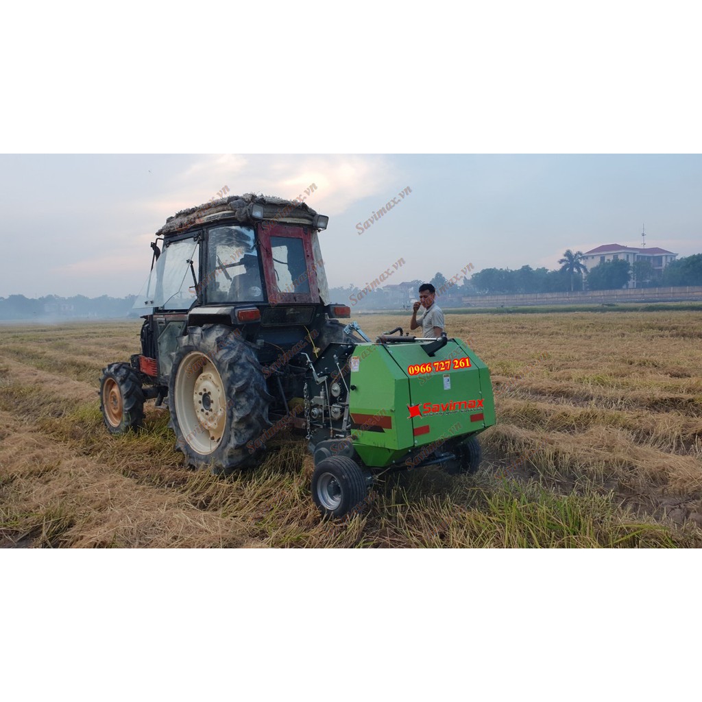 Máy cuộn rơm, máy cuốn rơm 850 cuộn 20-25kg, mỗi giờ cuốn 200 cuộn lắp cho máy cày máy kéo