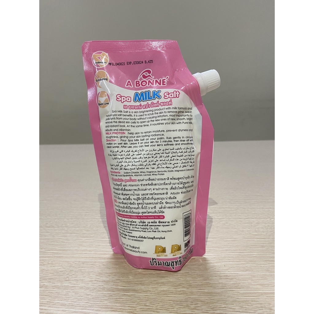 Muối Tắm Sữa Bò A Bonne Spa Milk Salt Thái Lan 350gram - Tẩy Tế Bào Chết Toàn Thân, Cân Bằng Độ Ẩm, Mềm Mịn Da, Hương Sữ