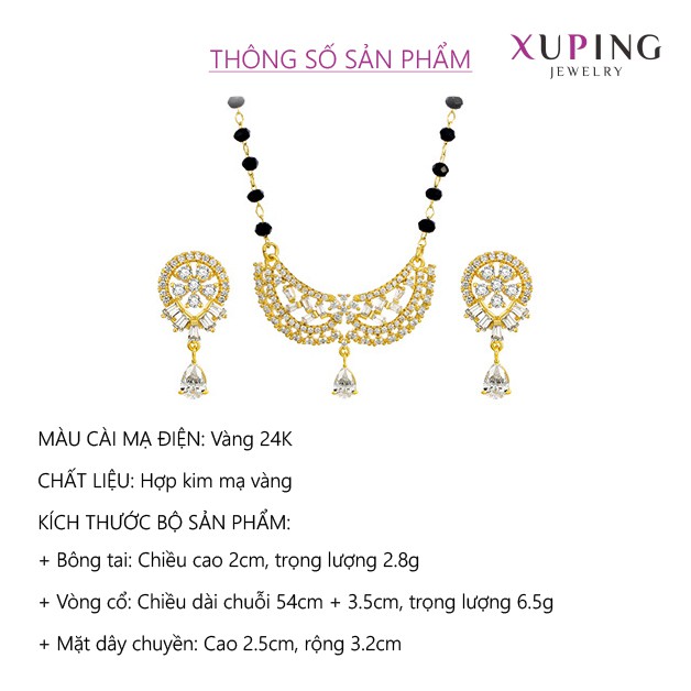 Bộ Trang Sức Nữ Mạ Điện Vàng 24K, Trang Sức Xuping Chính Hãng - XPBTS02