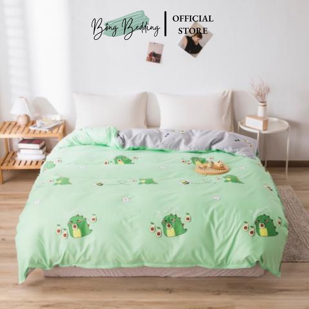 Bộ chăn ga gối Cotton poly đáng yêu chăn ga Hàn Quốc đủ size miễn phí bo chun