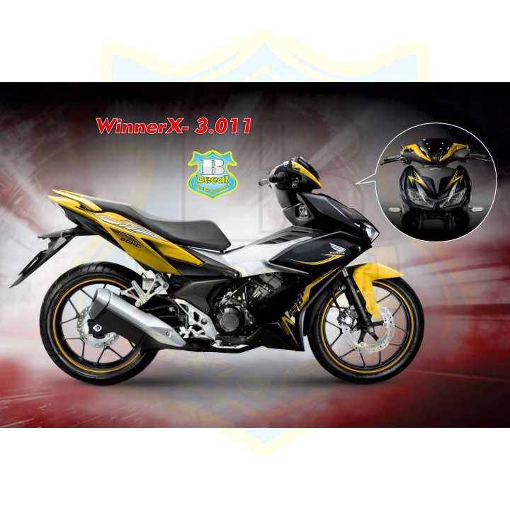 ( Quí khách vui lòng mang ra tiệm cho thợ dán ) Tem winner X vàng đen 3011