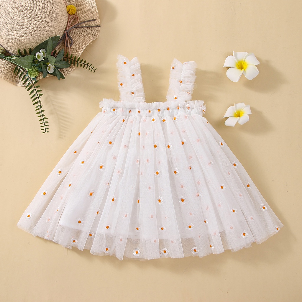 BCBL Đầm xòe hai dây in họa tiết hoa thời trang mùa hè xinh xắn cho bé gái 1 tuổi