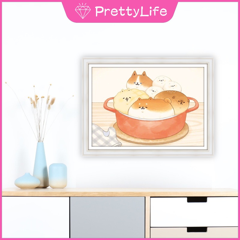 Bộ Tranh Đính Đá 5D Tự Làm Hình Chú Chó 40x30cm Cho Trang Trí Nhà