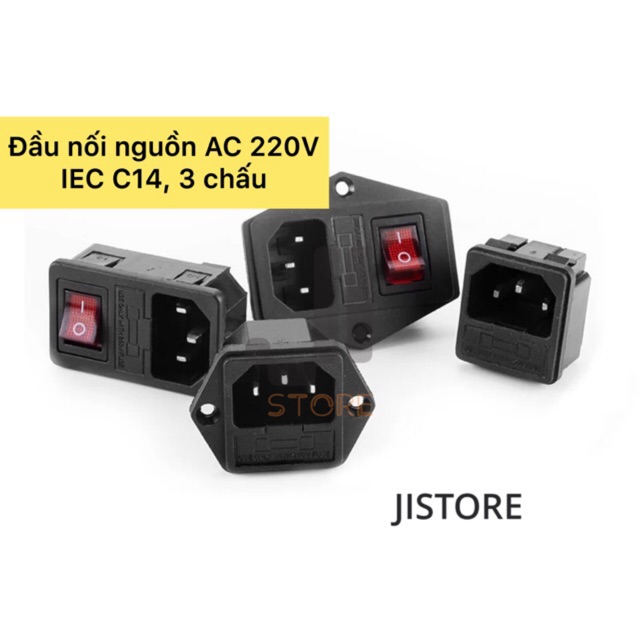 Đầu nối nguồn IEC C14 ba chấu 250V công tắc /cầu chì 10A /15A AC-01 AC-01A AC-02 AC-04
