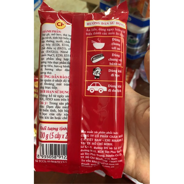 Xúc Xích Ăn Liền Red CP Tiệt Trùng Gói 100g