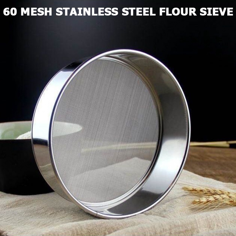Stainless Steel Round Powder Sieve / Handheld Fine Mesh Flour Sifter / Powdered Sugar Flour Mesh Sieve / Kitchen Baking