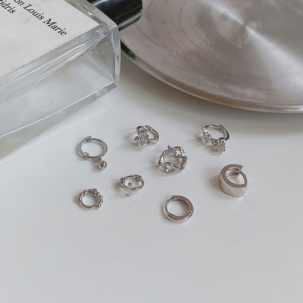 Khuyên tai dạng vòng hình học phong cách Hàn Quốc thanh lịch cho nữ