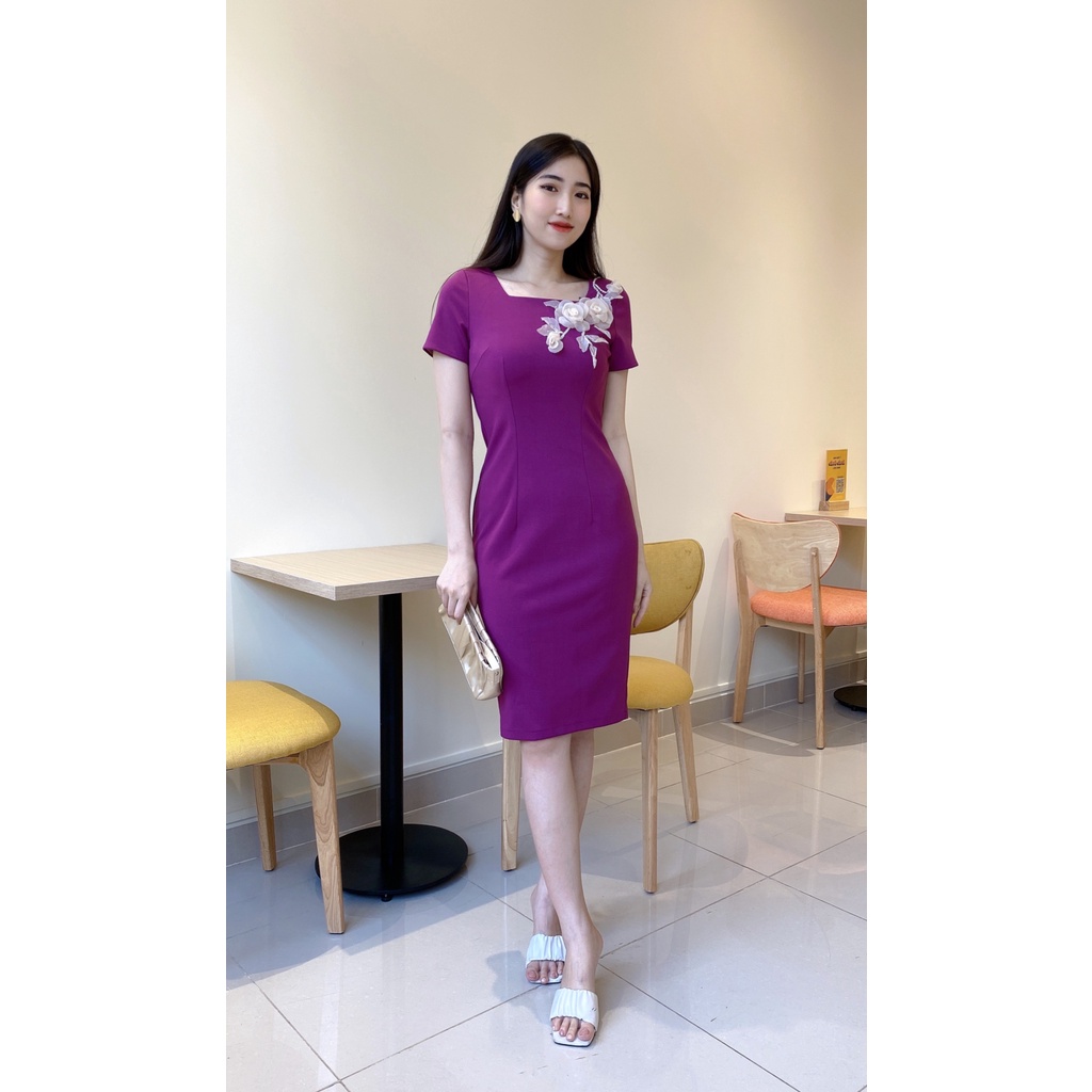 đầm nữ trung niên thiết kế dự tiệc , dáng xuông