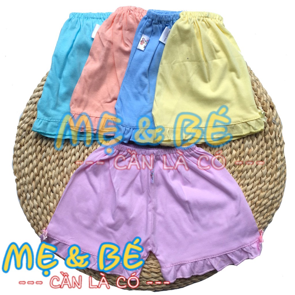 Set 5 Quần Đùi Cotton Bé Gái Bèo Màu Hihi