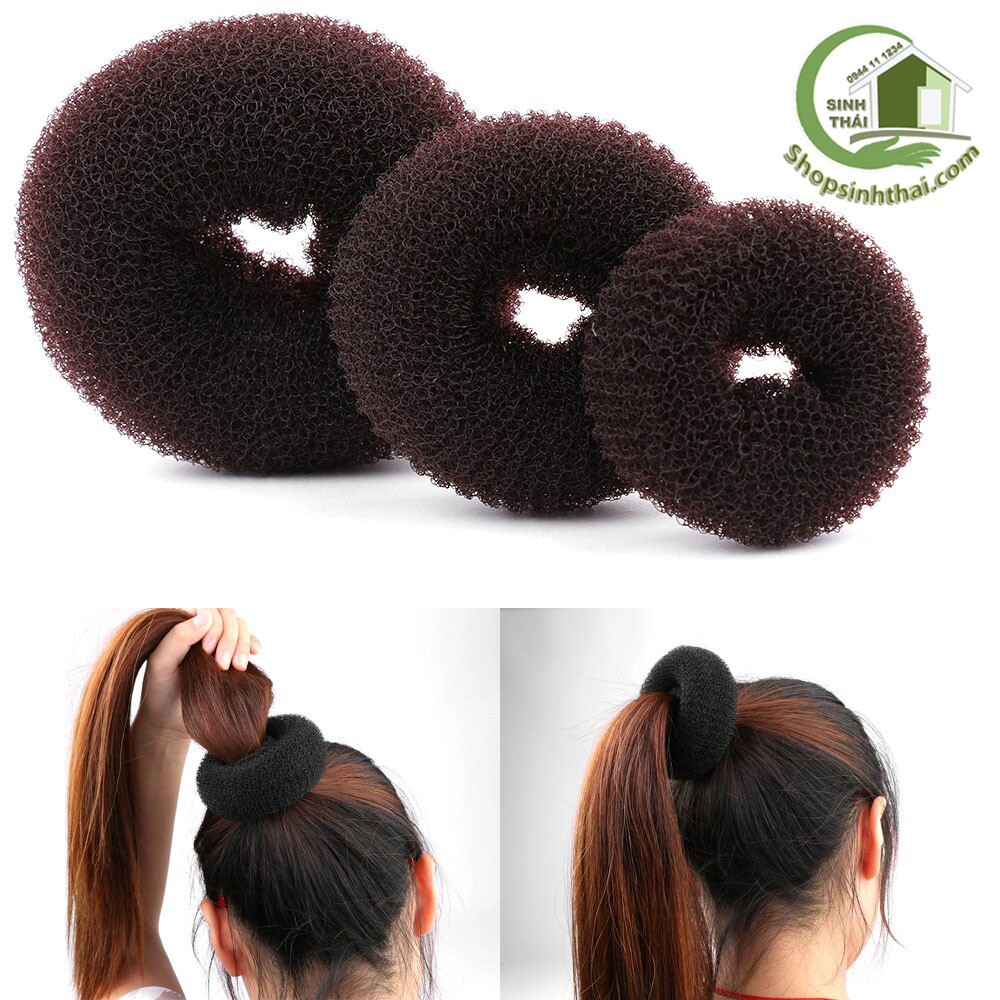 Dây thun cột tóc bản lớn - dây len buộc tóc màu đen