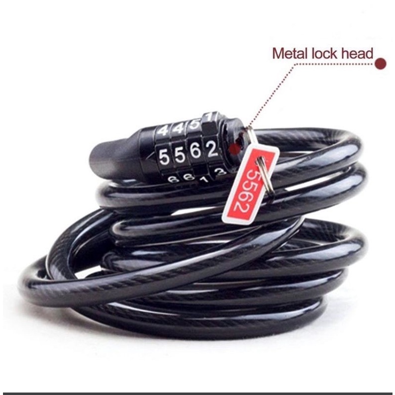 Khoá xe đạp dây xoắn 4 số khóa dây xe đạp thể thao