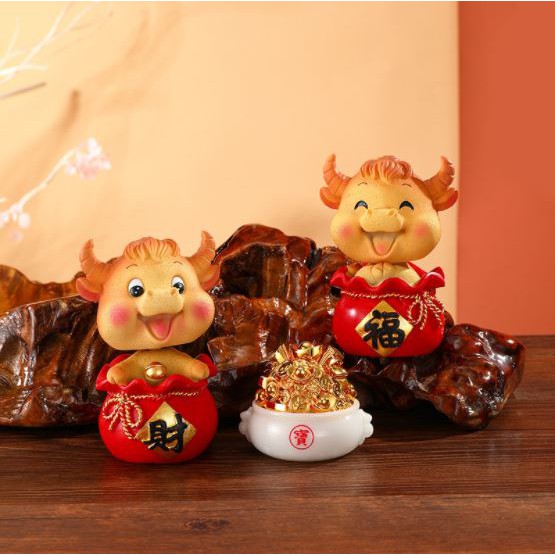 Sét trang trí sinh nhật cho bé - CẶP ĐÔI TRÂU NGỒI HŨ