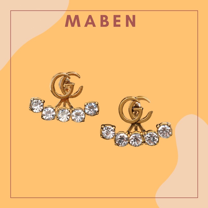 Hoa tai hợp kim đính hạt GC - Maben