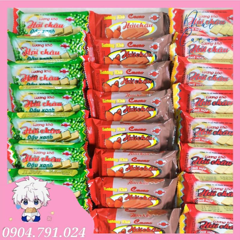 Lương khô Hải Châu vị đậu xanh/cacao/tổng hợp 65g