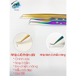 Nhíp Tách mi - Nối Mi L45 thân dài và nhíp 2 chức năng nhẹ bền