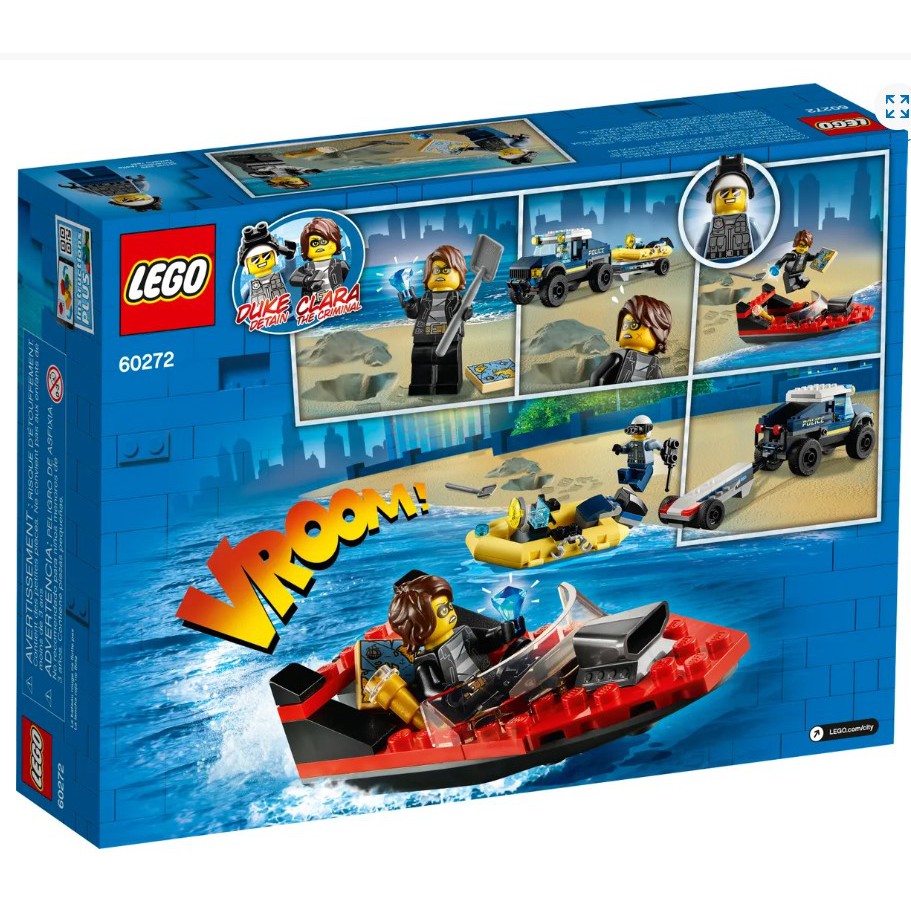 LEGO CITY 60272 Xe & Thuyền Cảnh Sát Truy Đuổi Tội Phạm Trên Sông ( 166 Chi tiết)