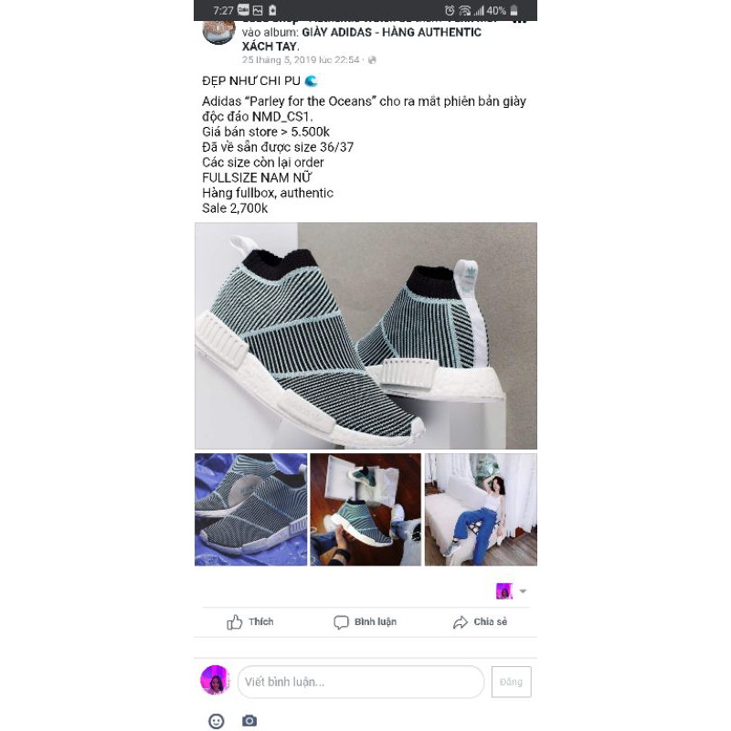 Thanh lý giày Adidas nmd cs1 parley nguyên tag