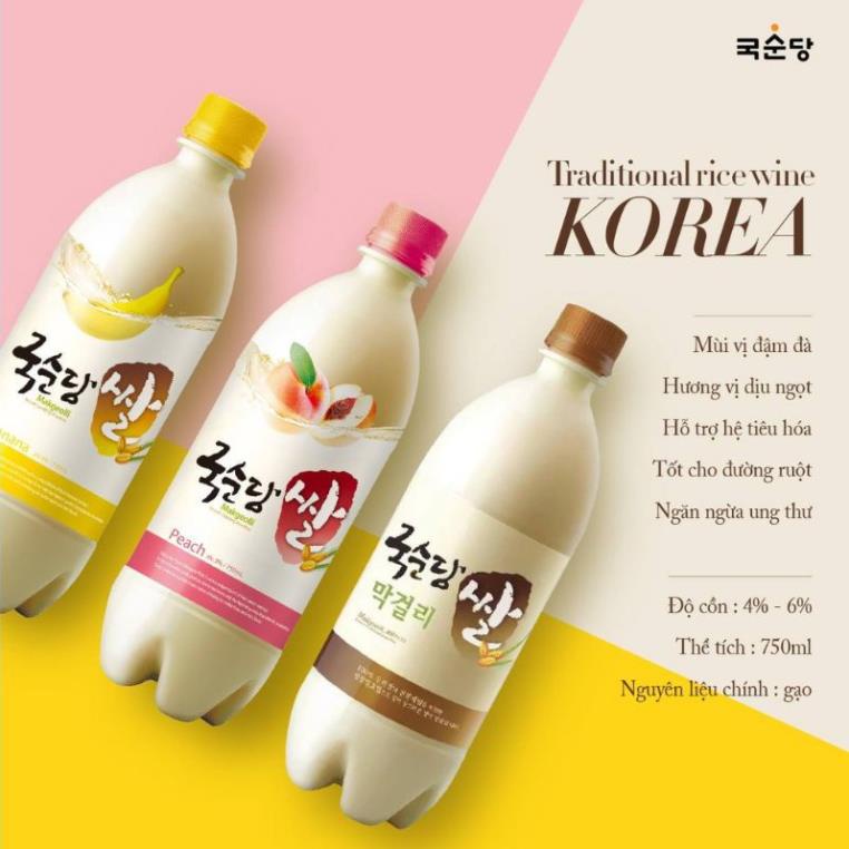 Nước gạo Makgeolli Hàn Quốc (nhiều vị)