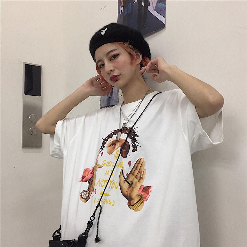 Áo thun Unisex form rộng đẹp tay lỡ kiểu hàn quốc, Áo thun Unisex form rộng  vải cotton AT190 Miucho in hoạt tiết