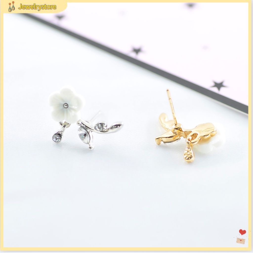 Khuyên tai hình hoa đính đá thời trang thanh lịch dành cho nữ