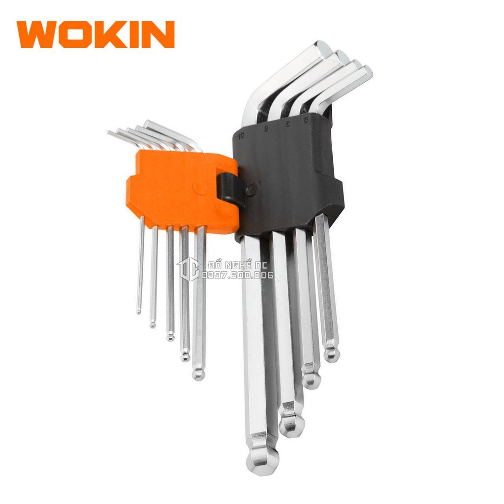 Bộ Lục Giác Đầu Bi Dài Ngắn 9 chi tiết WOKIN 207509 207609 hàm lượng Cacbon cao cứng cáp, chịu được lực cao
