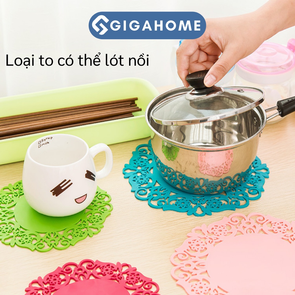Đế Lót Ly, Nồi Silicone Hoa Văn GIGAHOME Cách Nhiệt, Cách Điện, Chống Trượt 1029