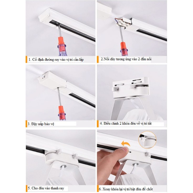 Bộ 8 đèn rọi ray mắt trâu 24w, đèn trang trí giá tốt.