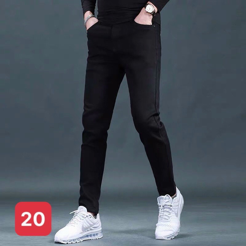Quần jean nam đen trơn cao cấp-chất bò co dãn 4 chiều-from chuẫn thời trang Lady-Hn Store88 q25