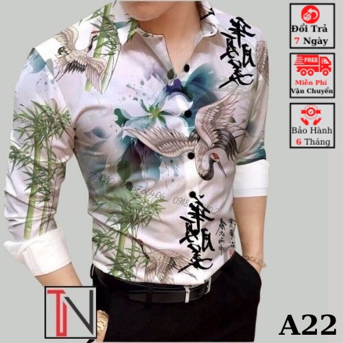 💥Áo sơ mi nam dài tay ❤️FREESHIP❤️ áo sơ mi kiểu hàn quốc họa tiết đẹp chất lụa thời trang cao cấp Chely_fashion