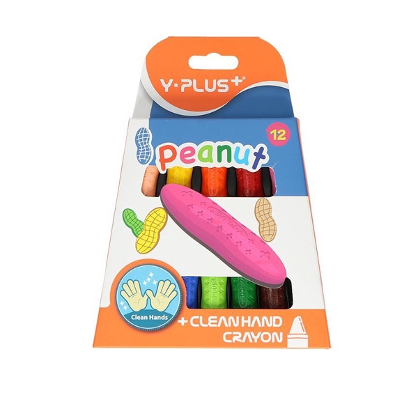 Bút sáp PEANUT 12 màu - Y PLUS+ - CR150100 - YPLUS+