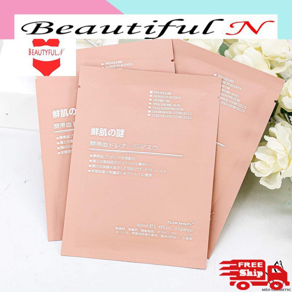 Mặt Nạ Nhau Thai Cừu Mặt Nạ Rwine Beauty Stem Cell Placenta Mask Nhật Bản (Date mới)