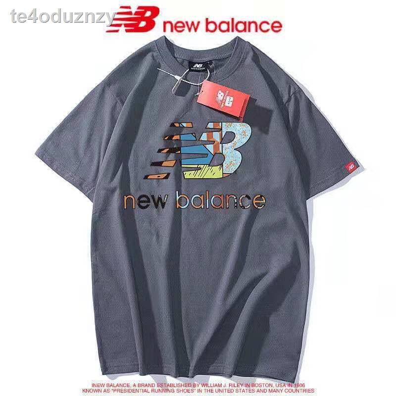 summer ins triều thương hiệu áo thun New Balance cho nam và nữ thể thao rộng rãi học sinh NB ngắn tay cổ tròn cotton