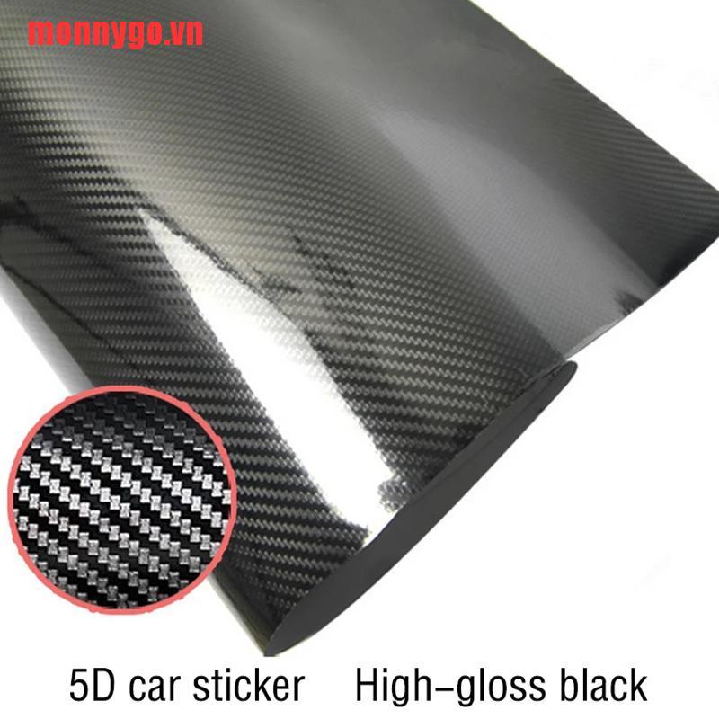 【monnygo】50*200cm Black 5D Carbon Fiber Vinyl Film Car Wrap Film 5D Roll C