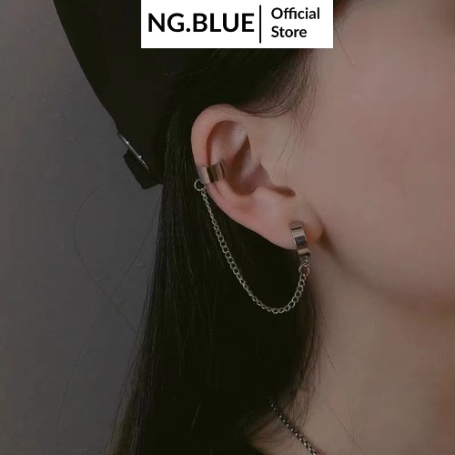 Khuyên tai kẹp vành dây xích cho nam và nữ (KT7)