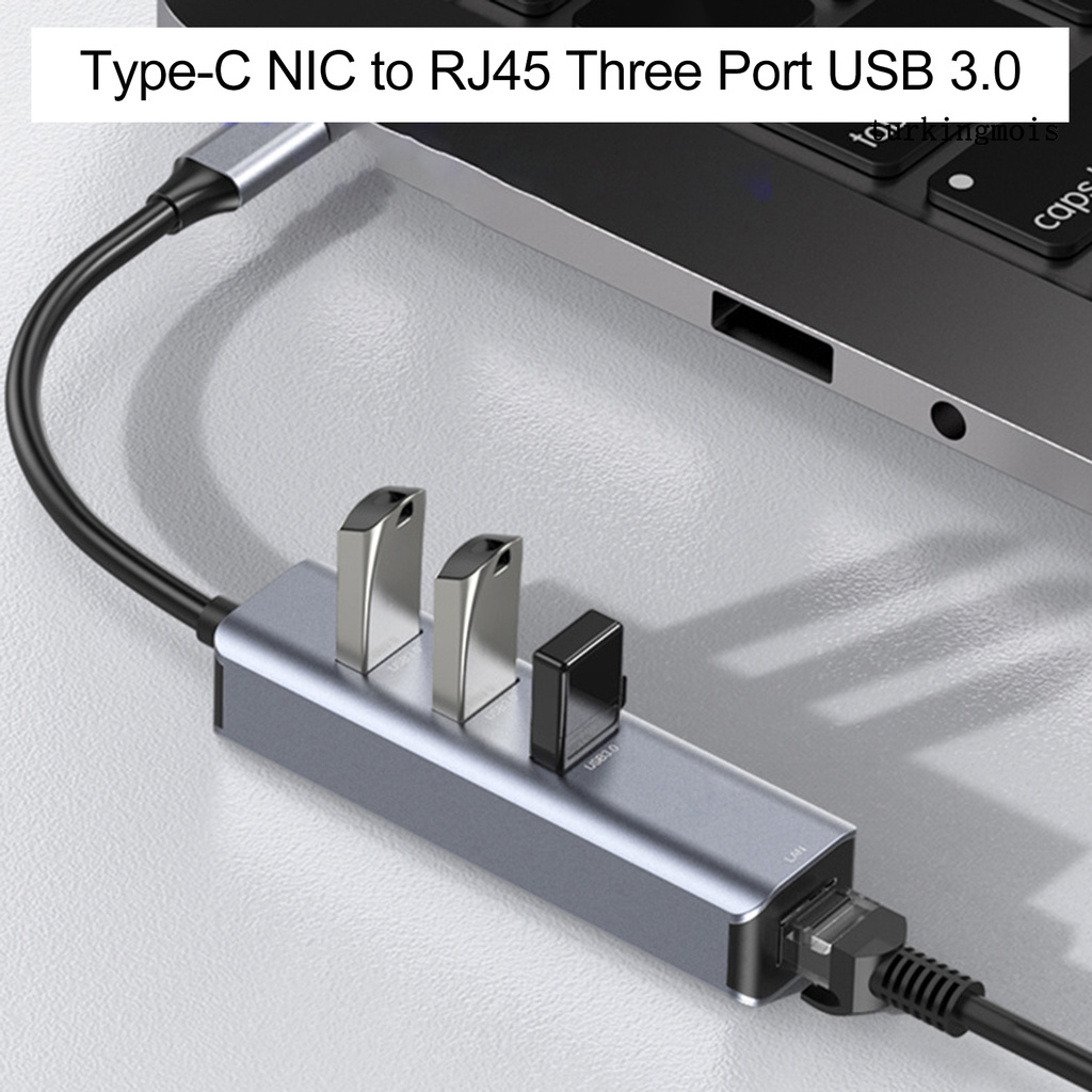 Bộ Chia 3 Cổng Usb 3.0 Type C Rj45 Gigabit Ethernet Cho Macbook