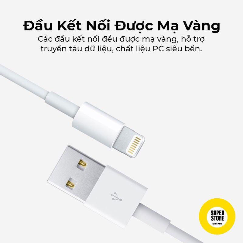 [Bền Bỉ] Combo bộ sạc - cáp sạc lightning cho iphone không kén máy không báo lỗi, truyền dữ liệu nhanh cho iphone