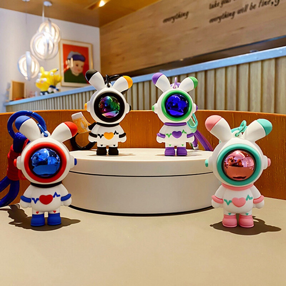 1 Móc Khóa Hình Thỏ Phi Hành Gia Hoạt Hình Đáng Yêu