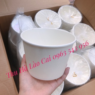50 bát tô giấy trắng trơn 1000ml đựng bún phở ( kèm nắp)