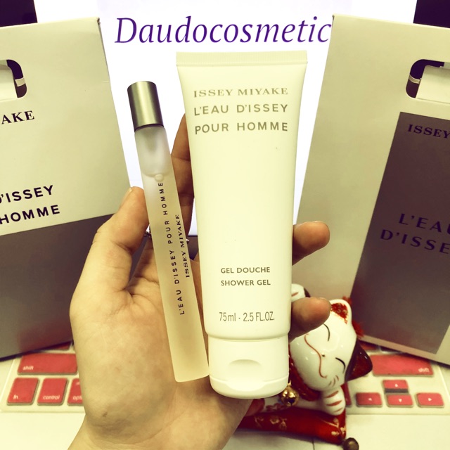 [ set mini ] Set Nước hoa Issey Miyake L'Eau D'Issey Pour Homme EDT 10ml + Lotion/Gel tắm 75ml