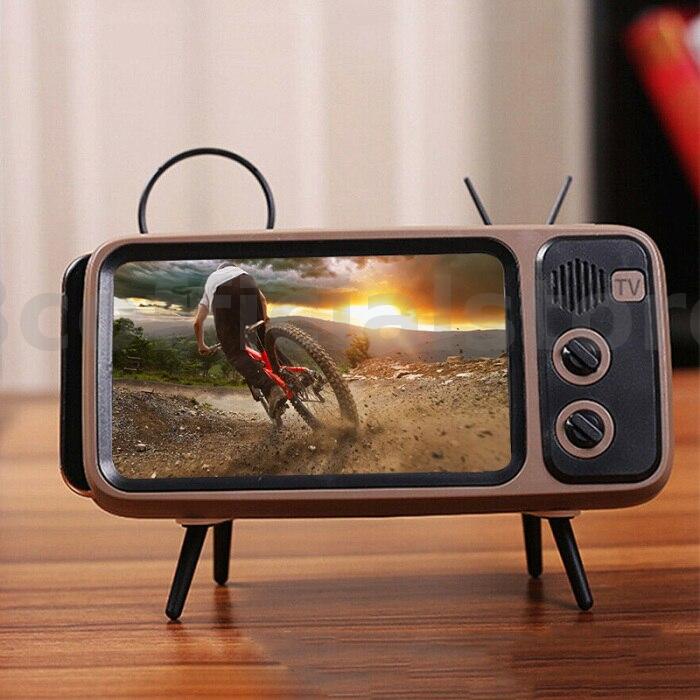 Giá Đỡ Điện Thoại Để Bàn Mini Hình TV Cổ Điển Tương Thích Với Điện Thoại Di Động 4.7 inch Đến 5.5 inch