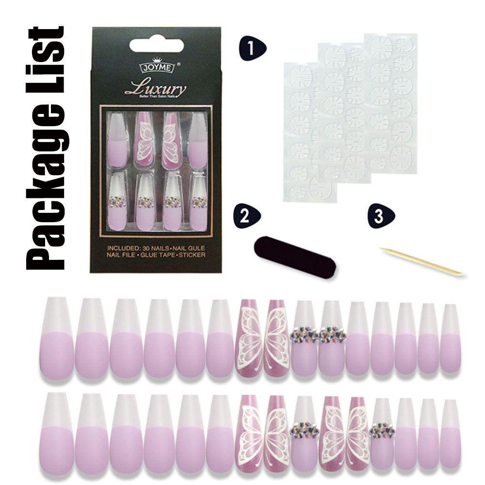 WATTLE Bộ Móng Tay Giả Siêu Dài Nhiều Màu Sắc Có Thể Tháo Rời