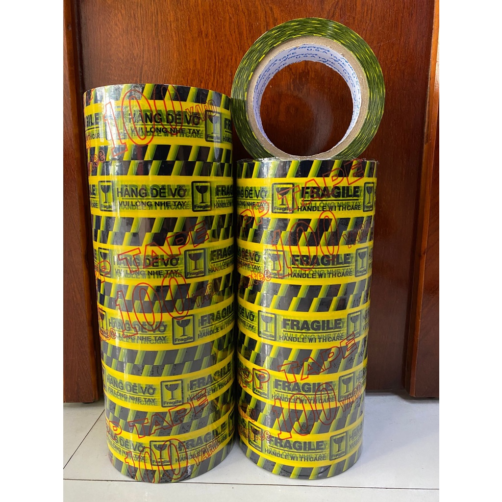 Băng keo hàng dễ vỡ loại 100 yard, nặng 200g ( 1 cây 1kg2 ), siêu dính, nhiều keo