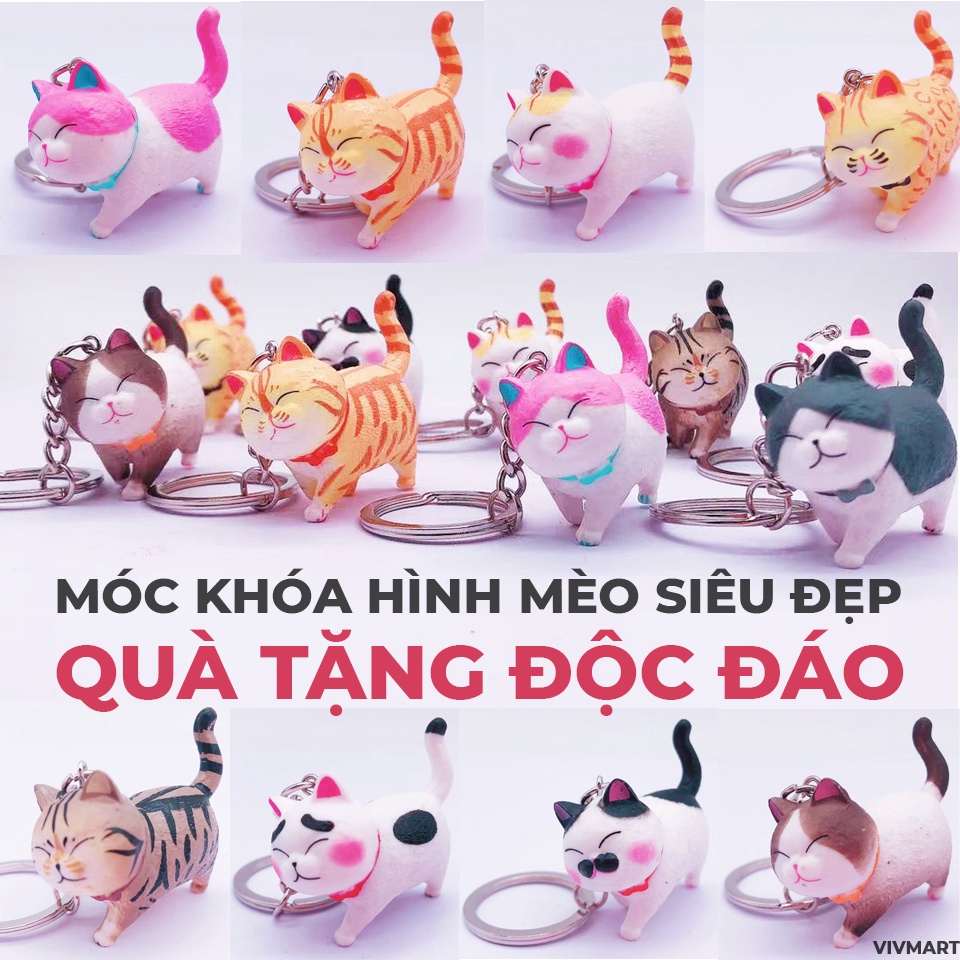 ✅ Móc Khóa Hình Mèo Siêu Đẹp, Xinh Xắn, Đáng Yêu - Quà Tặng Độc Đáo