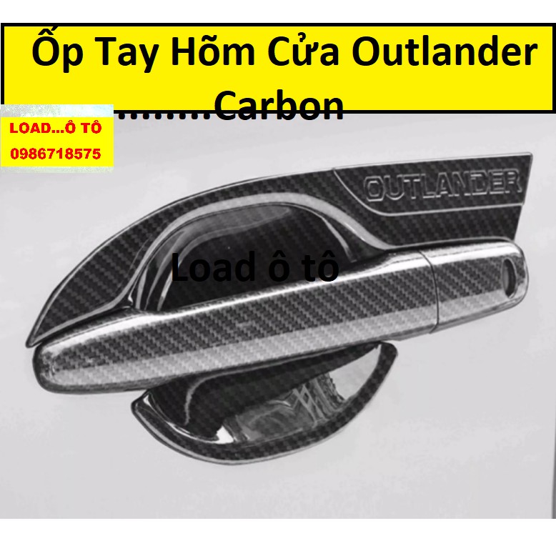 Ốp Tay Nắm, Hõm Cửa Xe Mitsubishi Outlander 2022-2018 Mẫu Carbon Cao Cấp Nhất Thị Trường